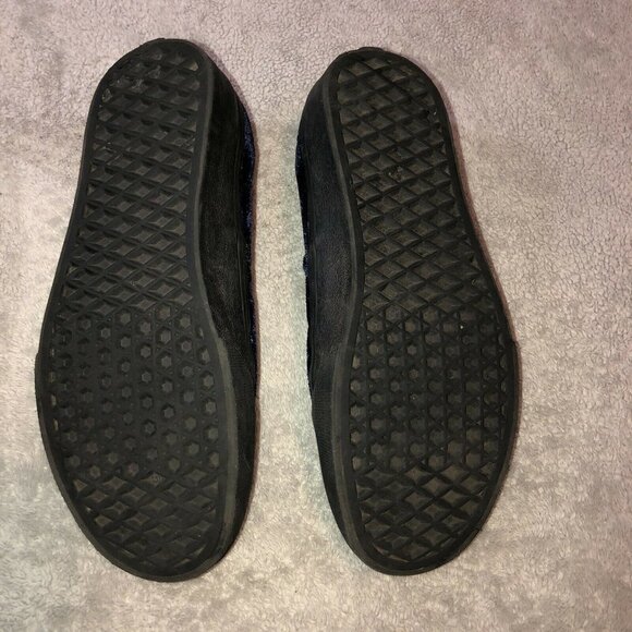 VANS Off The Wall Womens Navy Velvet Low Top Lace Sneakers Sz 7.5 - Picture 9 of 11